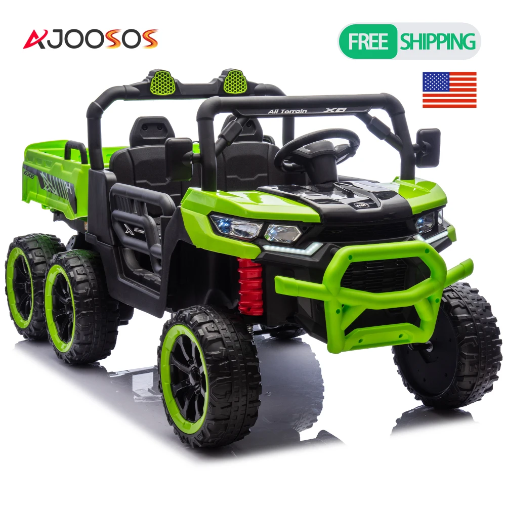 

24V Two-seater Ride On Six-wheel Electric Dump Truck 4WD Six-wheel Suspension Endurance 24V UTV W/Shovel&Slow Start For 2+