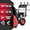 Gas Snow Blower 24-Inch 2-Stage Self-Propelled 212cc Engine Gas Powered with Electric Start, LED Light