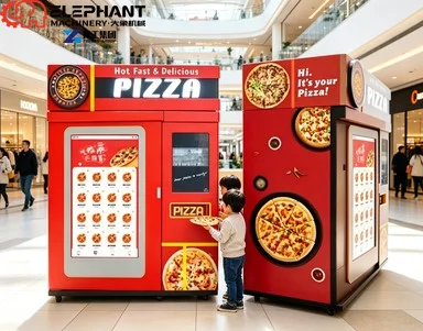 High Tech Pizza Vending Machine Snack Food Shop Bakery Artisan Handmade Pizza Vending Machine Qr Code 2 Pizza At A Time