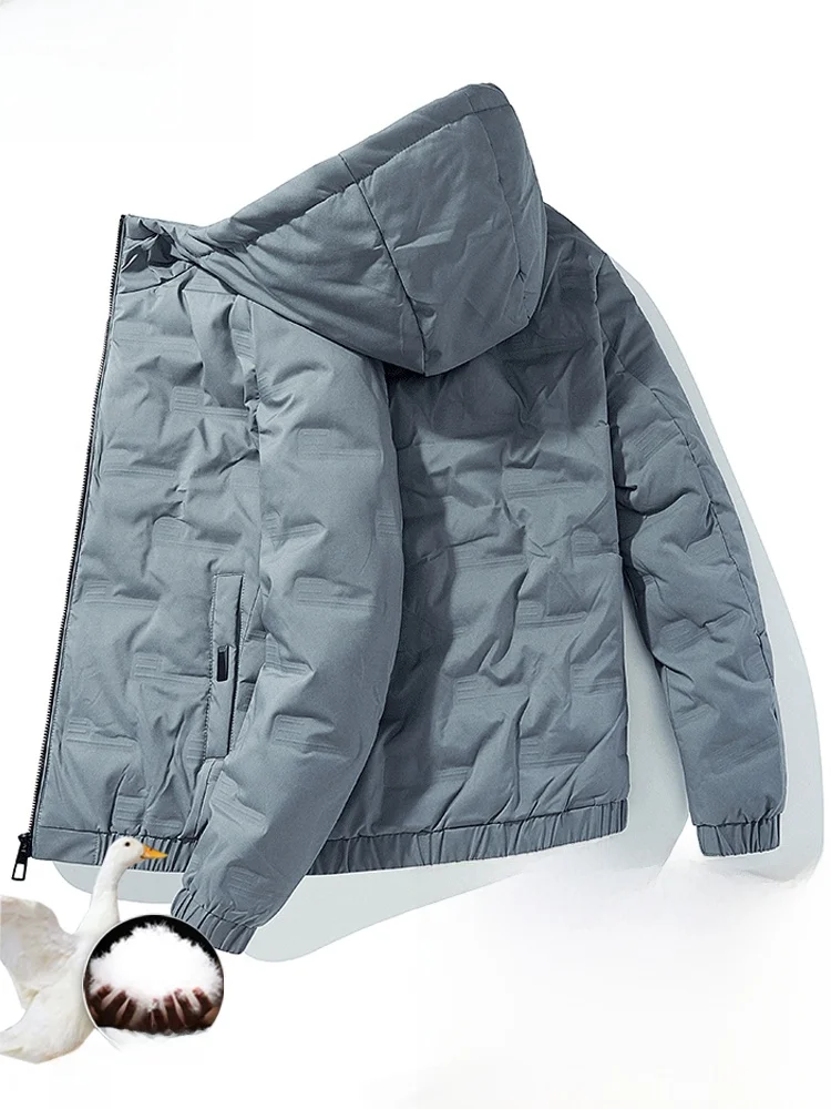 

Thiened Hooded Men's Cotton Jaet Autumn Winter Warmth Windproof Casual Durable Zipper Closure Long Sve Coat for Middle...