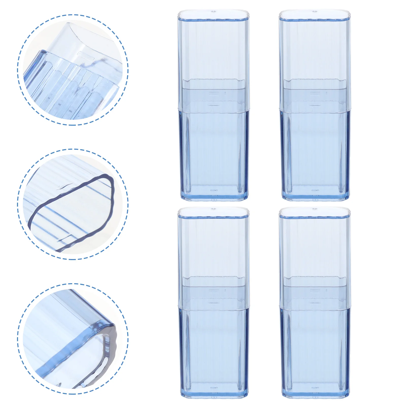 

4pcs Cotton Swab Storage Box Household Organizer Portable Small Swab Holder Reusable Material Desktop Container