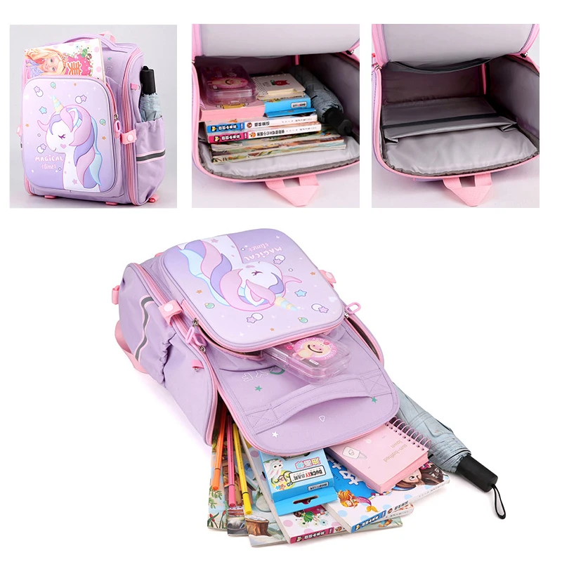 2023 Pink Unicorn School Backpack For Girls Cute Kids Students School Bag Backpacks Children\'s Boy School Bag Waterproof