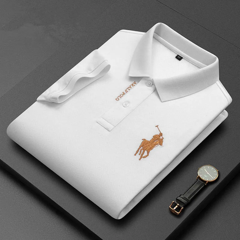 Summer New Men\'s Lapel Half Sleeve Polo Shirt Fashion Casual Business Embroidered T-shirt polo shirts