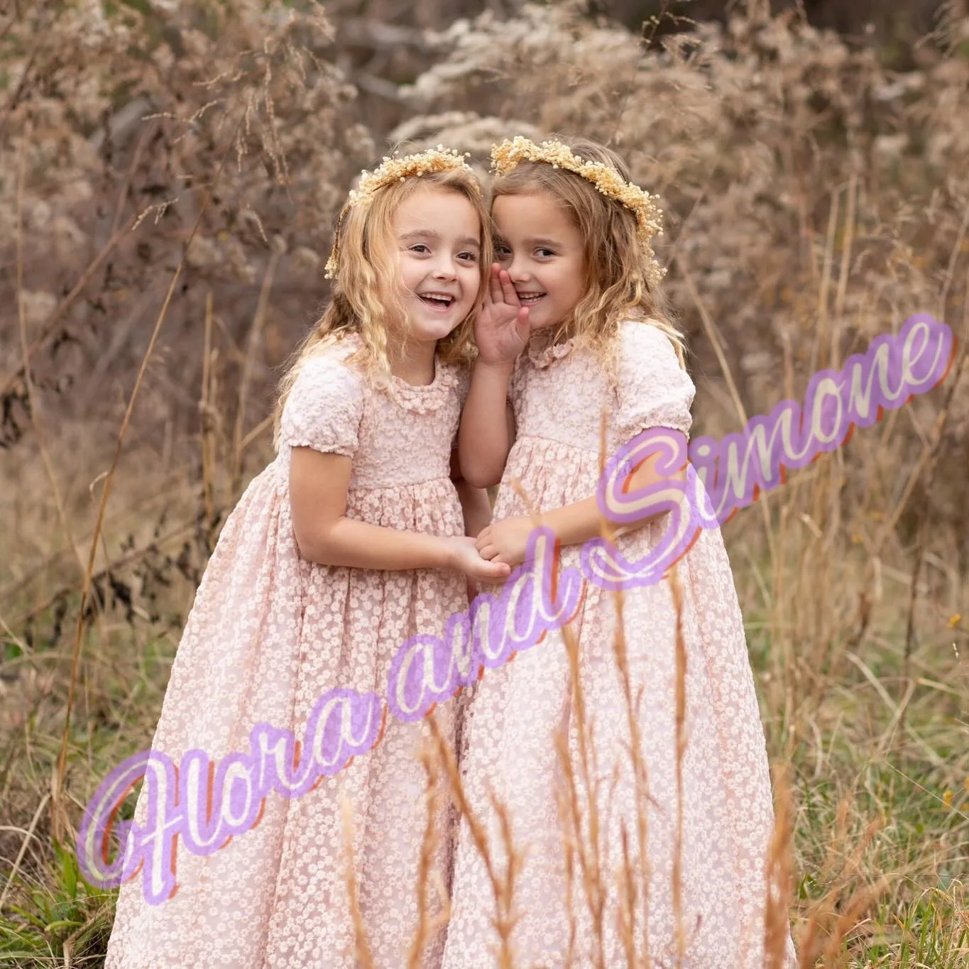 Customized Pink  puff sleeves lace Elegant Flower Girl Dress for Wedding Ceremonies Formal Receptions Holiday Celebrations