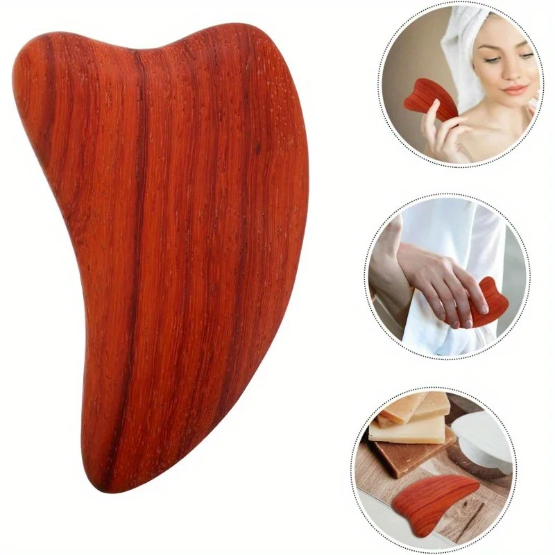 

1pc Heart-shaped Scraping Board Gua Sha Massage Board for Face Neck Body Wooden Facial Tools