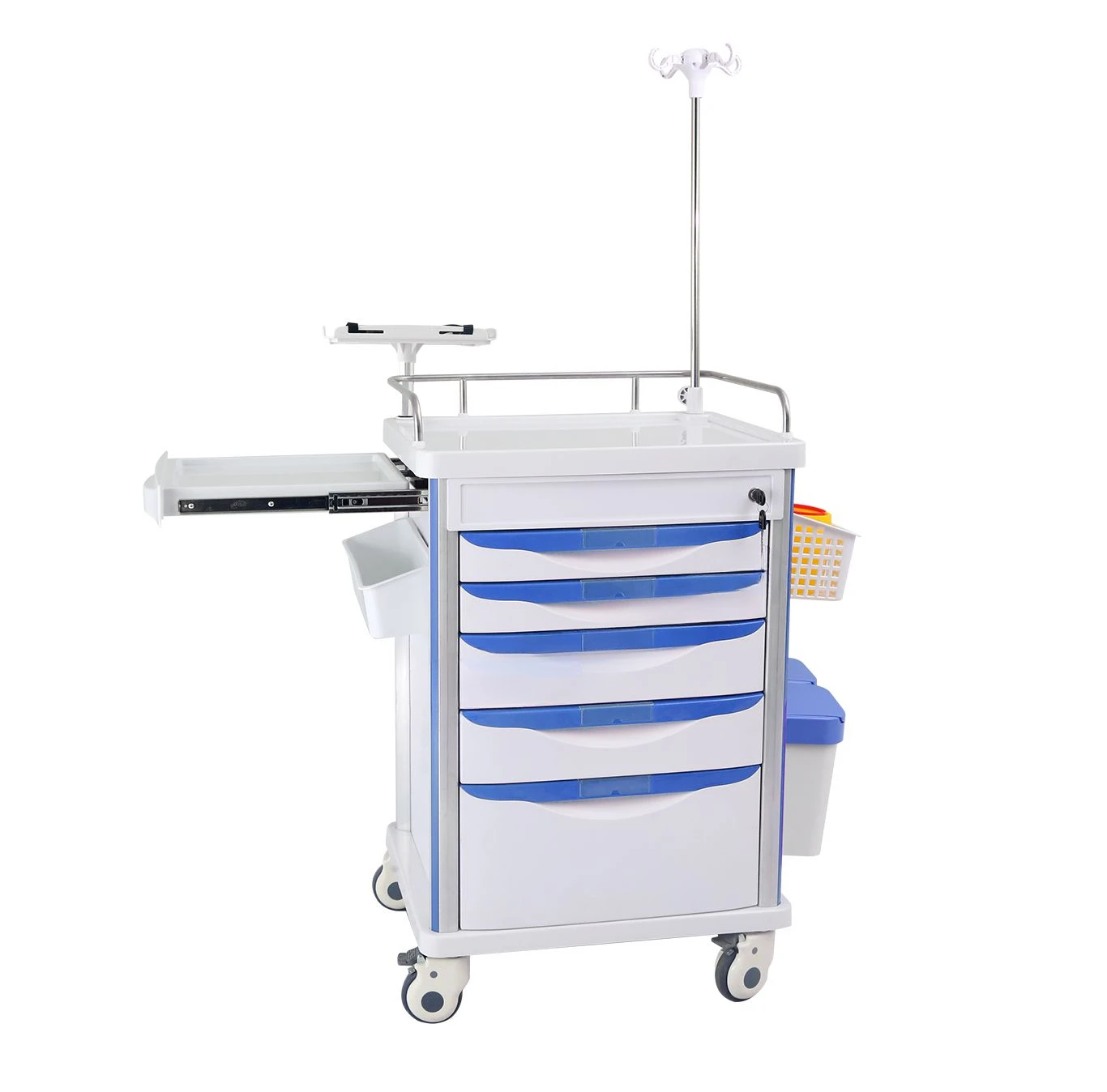 

Hospital Furniture ABS Plastic Anesthesia Medicine Medical Cart Emergency Treatment Trolley