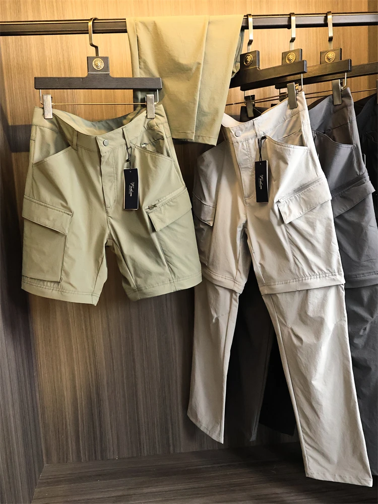 

Detachable Shorts 2025 Spring Summer Men's Outdoor Lightweight Waterproof Breathable Straight Casual Pants Fashion Urban Styl...