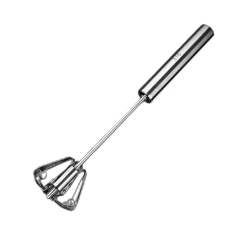 Semi Automatic Stainless Steel Whisk Manual Egg Beater Hand Push Rotary Mixer for Baking Cooking and Kitchen Use