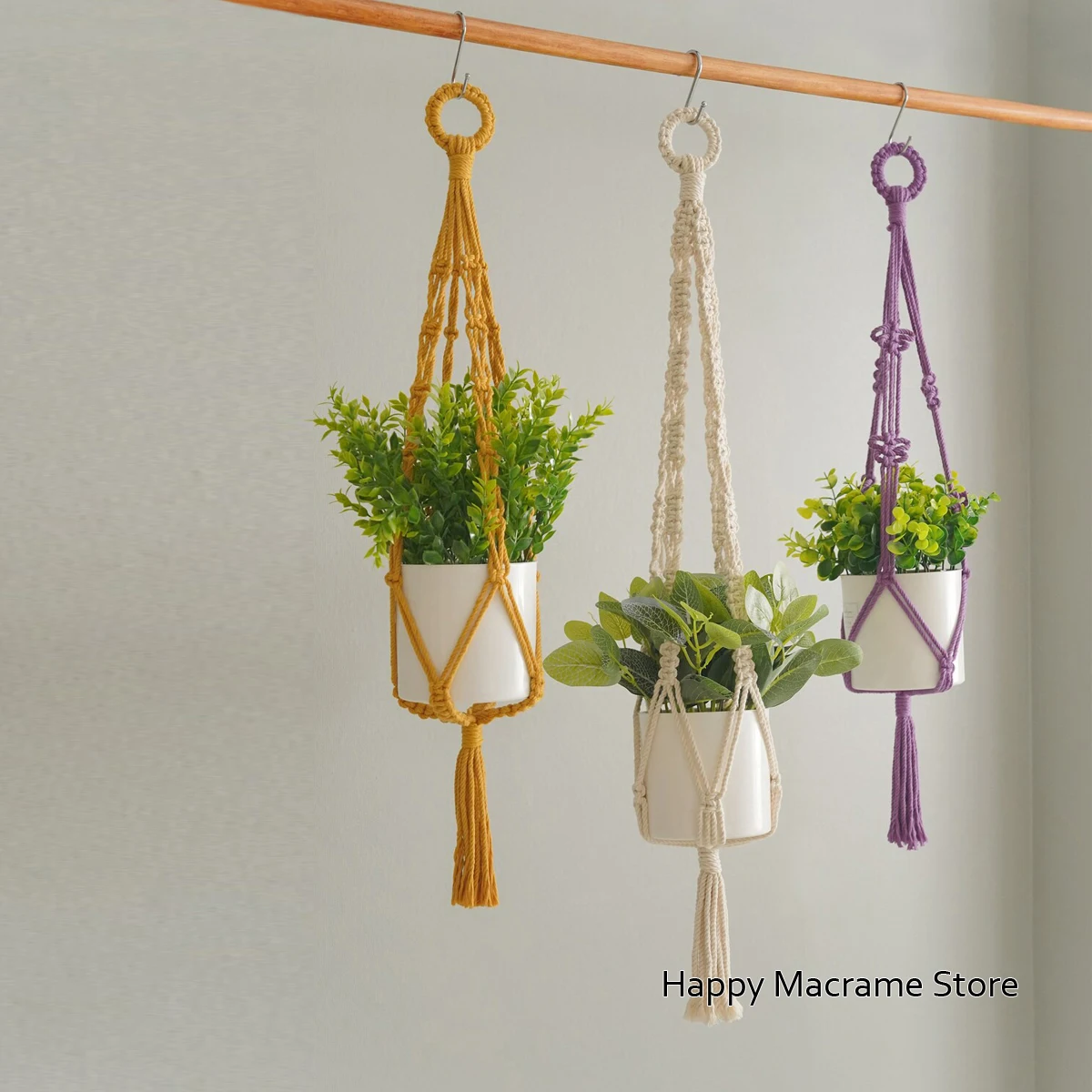 Macrame Plant Hanger Macrame Decor Natural Decor Hanging Pot Unique Gift Mid Century Modern Vertical Garden Scandinavian Style