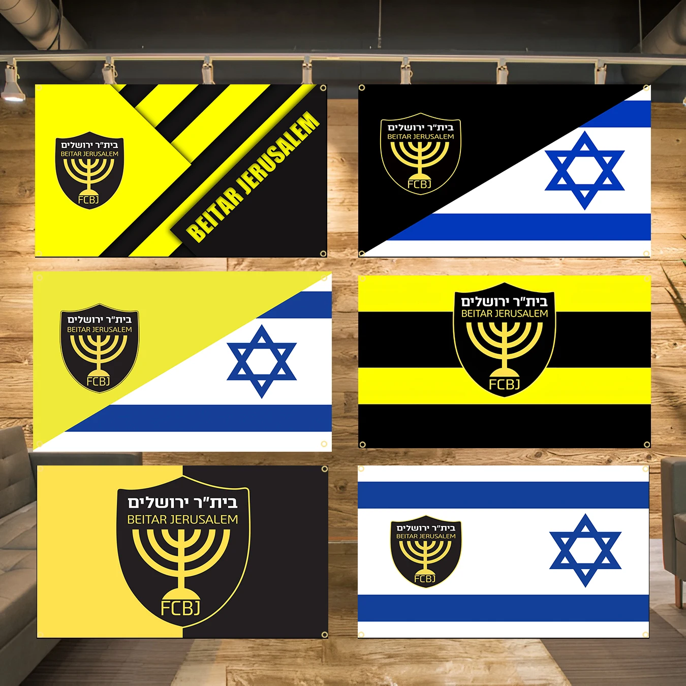 90x150cm 3x5FTS FC Beitar Jerusalem Half Israel Football Game Flag Polyester Printed Home Outdoor Banner For Decoration