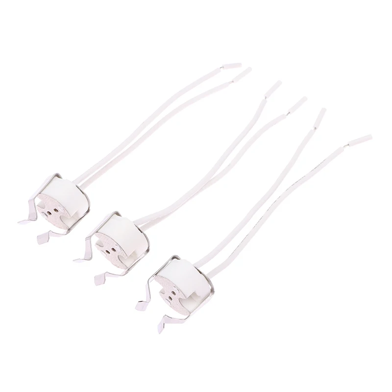 3Pcs MR16 GU5.3 G5.3 Socket MR16 Socket Lamp Holder With Bracket LED Halogen Gu5.3 Light Socket White 10cm Silicone Cable