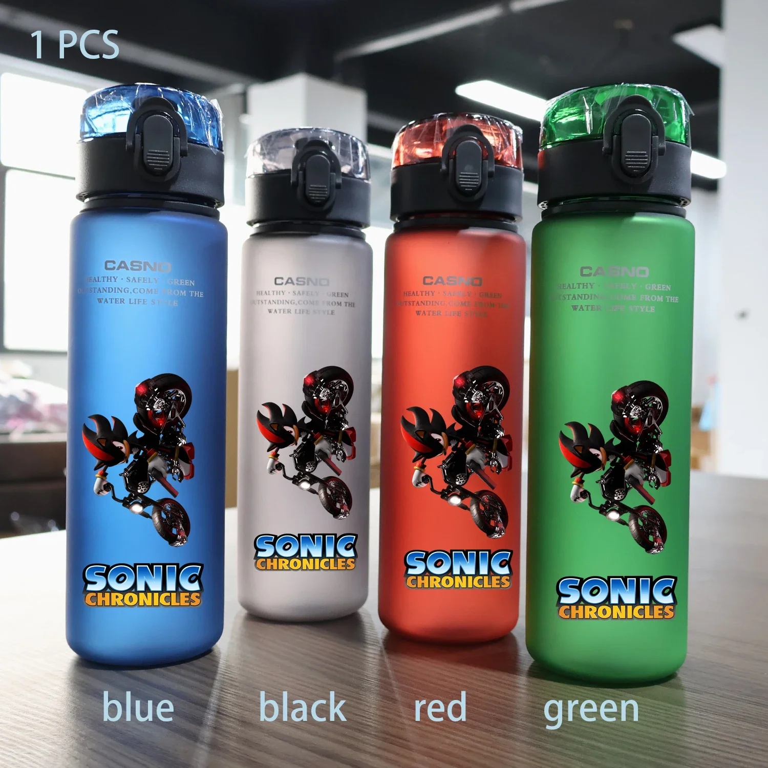 Sonic The Hedgehog 560ML Kids Water Cup Large Capacity Portable Plastic Cartoon Adult Outdoor Cycling Sport Drinking Bottle Gift