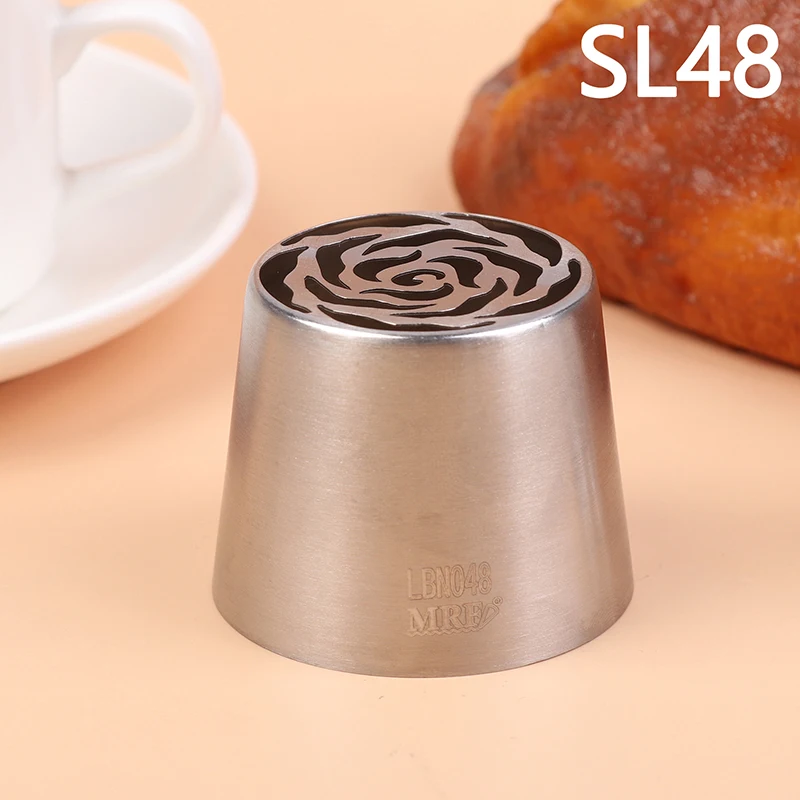 1Pc SL48 Stainless Steel Russian Pretty Flower Icing Tip Pastry Piping Nozzle Tips DIY Cake Cream Pastry Bag Decorating Nozzle