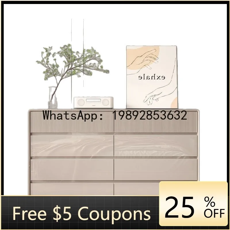 Z5 Mueble Moderno Minimalista de Cinco y Ocho Cajones, Mueble de Almacenamiento para Sala de Estar, Mueble para TV Ultrafino de Pared