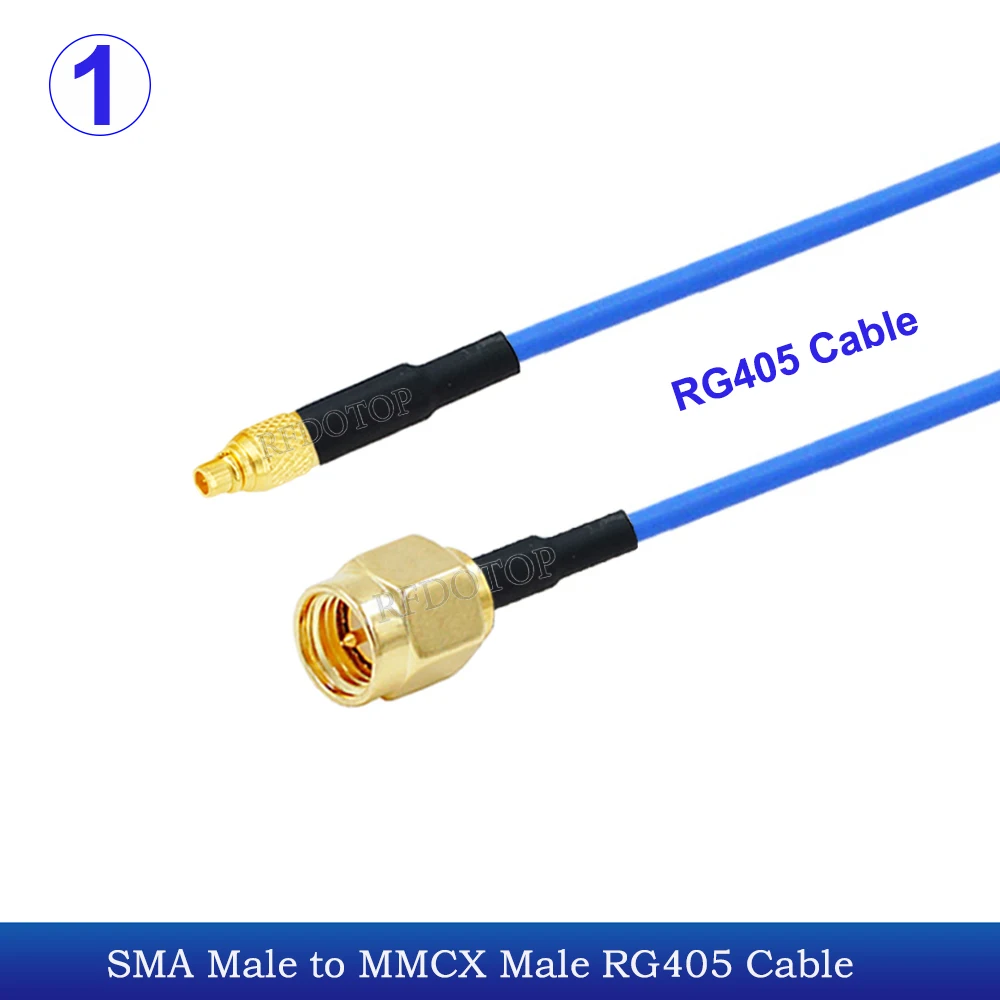 1PCS RG405 SMA to MMCX Type Connector SMA Male/Female to MMCX Male Straight/ Right Angle 90° High Frequency RG-405 086 Jumper