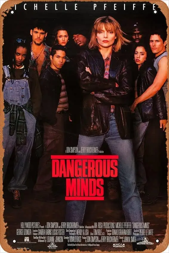 Metal Vintage Sign Dangerous Minds Movie Michelle Pfeiffer Wall Decor 12x8 inhces