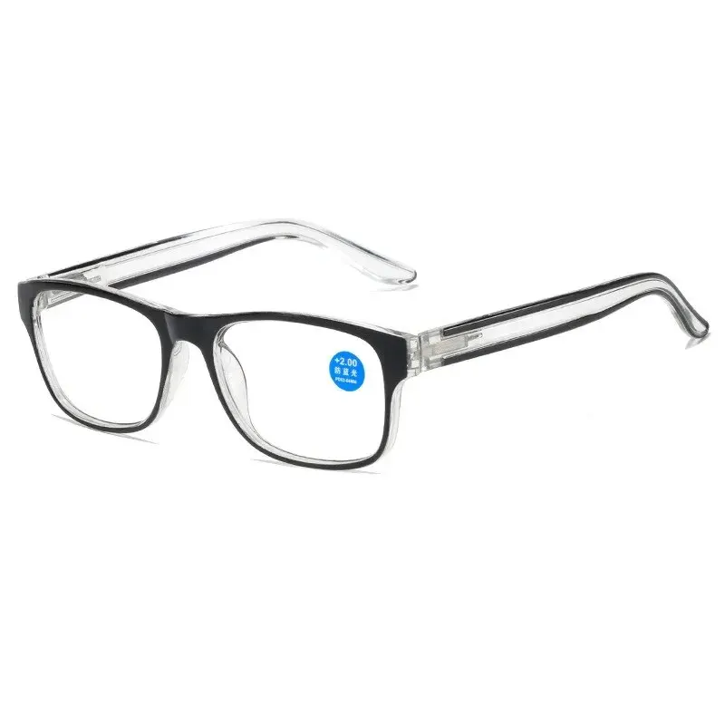 Anti Blue Light Reading Glasses Fashion Women Men Clear Sqaure Computer Presbyopic Eyeglasses Spring Legs Frame Eyewear