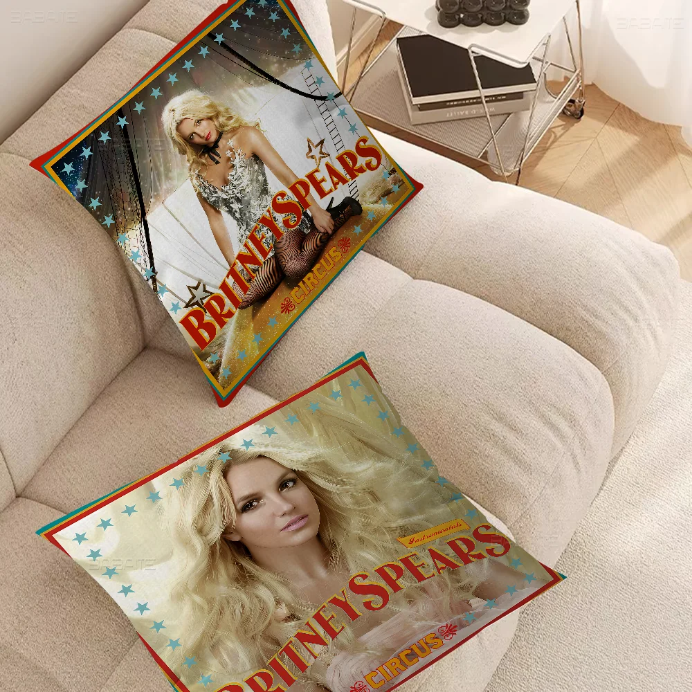 Singer B-Britney S-Spears Office Cushion Pillowcase Car Cushion Cover45X45CM Lumbar Pillowcase Sofa Pillowcover