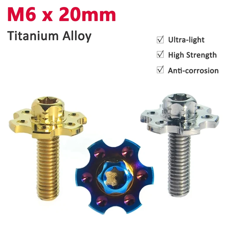 

1PCS Titanium Bolts M6x20mm Torx Inner Plum Ti Fancy Decorative Screws Motorcycle Shell Screw