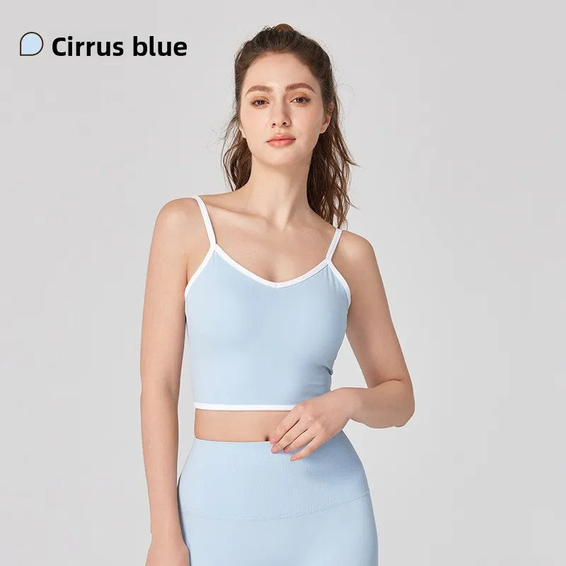 Color Block Yoga Sports Bra for Women Training Fitness Sexy Backless Yoga Vest