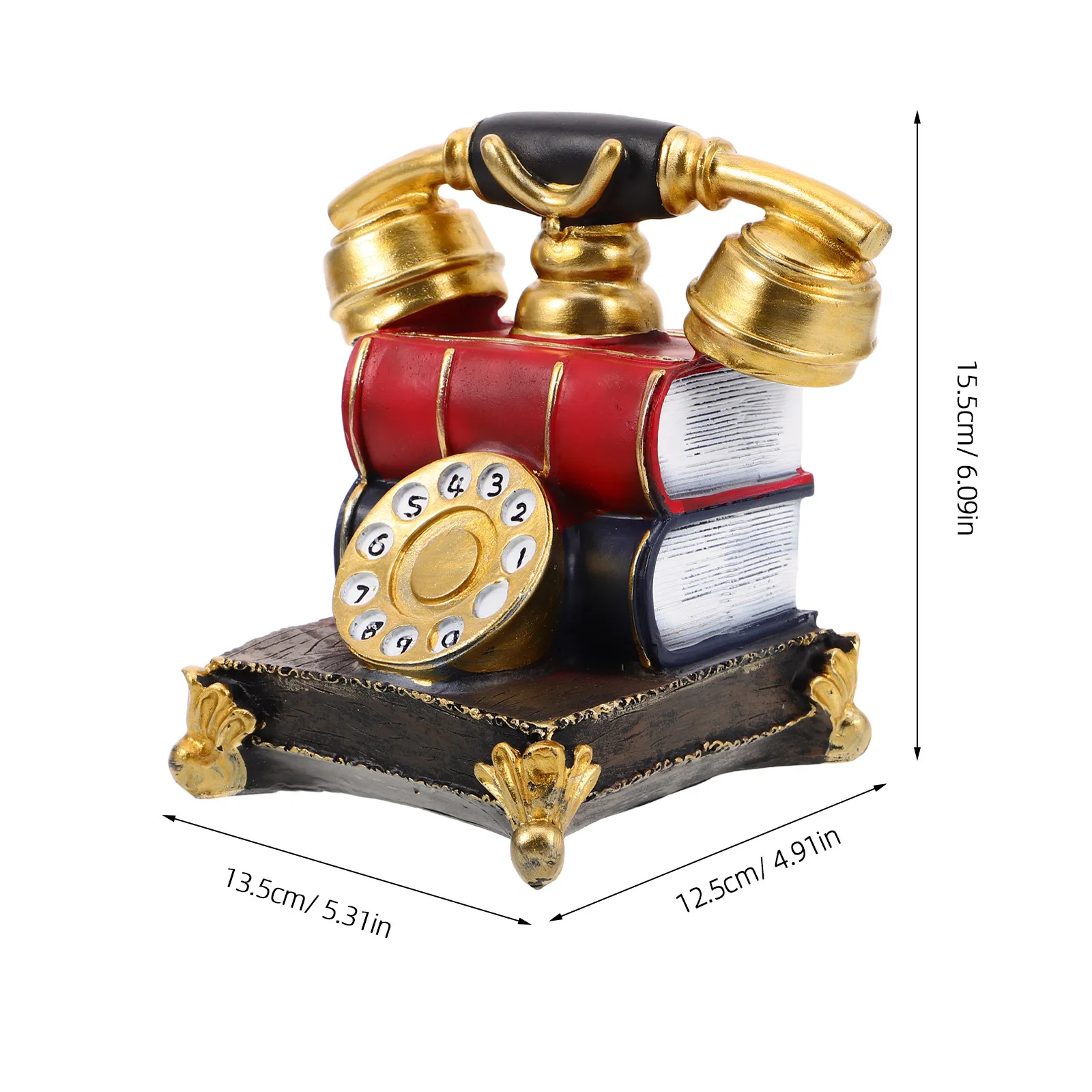 Retro Rotary Phone Vintage Telephone Home Office Desk Decor Decorative Phone Display for Cafe Restaurant Telephone Prop view 2