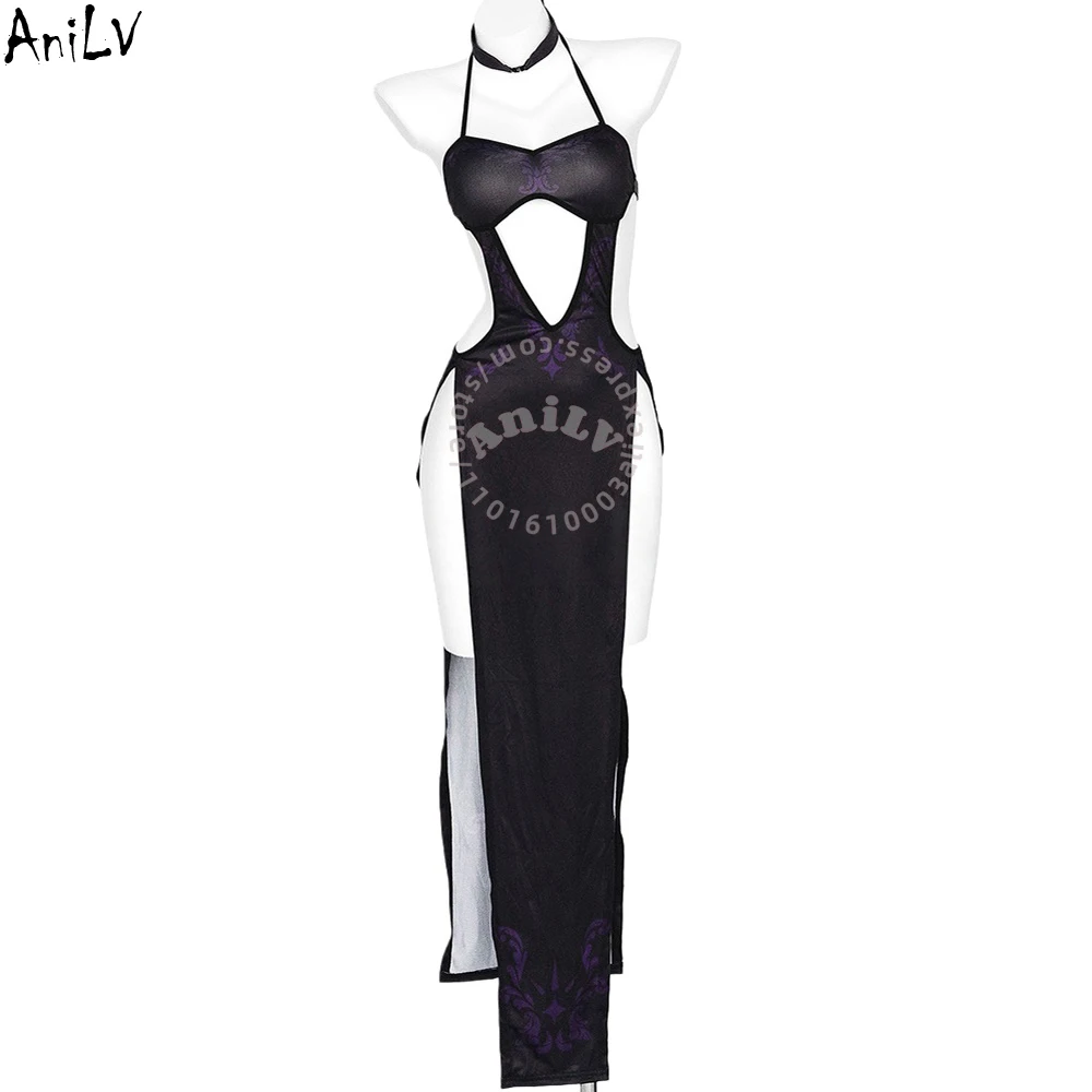 

AniLV Anime Comics Dark Forest Vine Demon Dress Uniform Wisteria Fairy Combat Outfits Cosplay Costume
