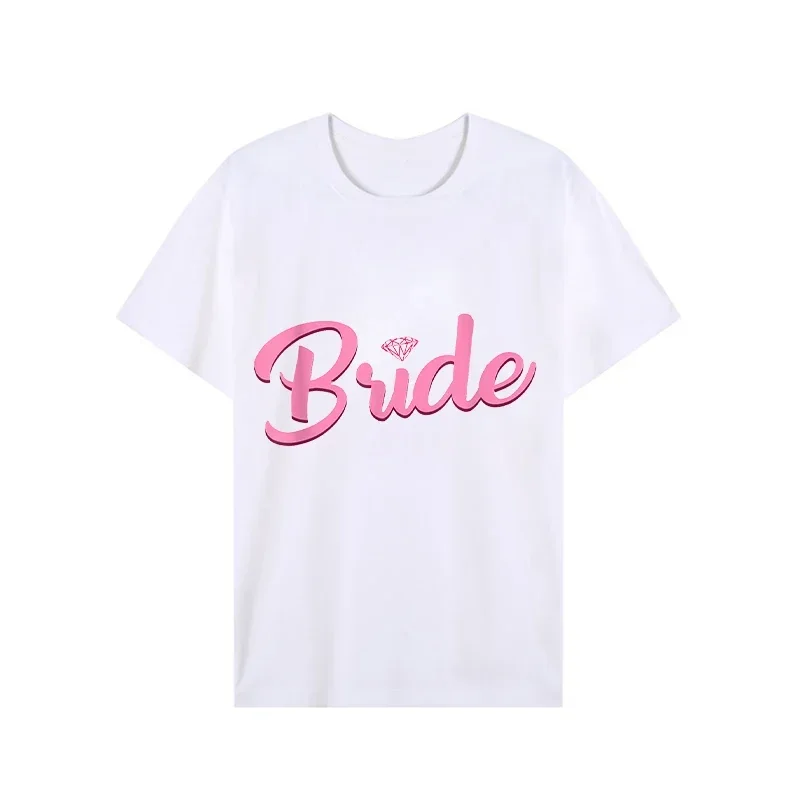 

Team Bride T-shirts Wedding Bridesmaids Designs Tshirt Casual Bachelorette Hen Do Party T-shirts Short Sleeve Women Summer Tees