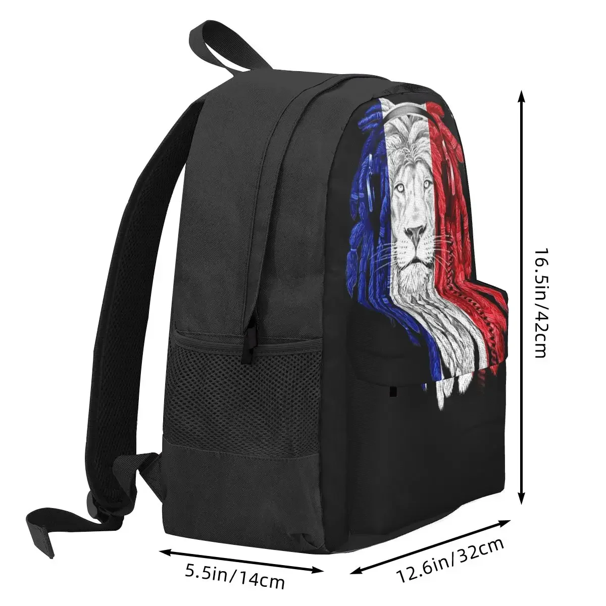 France Lion Backpacks Boys Girls Bookbag Students School Bags Cartoon Travel Rucksack Shoulder Bag Large Capacity