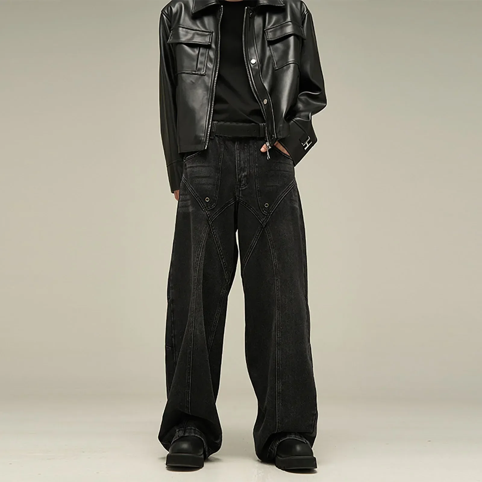 

Men And Women Loose Pants Design Feel Cold Wind High Grade Sense Of Street Large Size Jeans Men Baggy Harem Jean Trousers