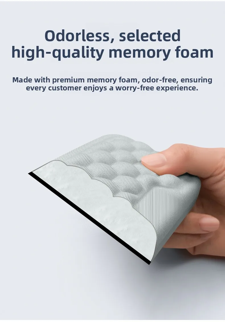 Memory-Schaum Handgelenkauflage Set Tastatur-Mauspad Ergonomische Schreibtischunterlage für Büro und Gaming 4 Größen Grau Schwarz Leder – Detail 9