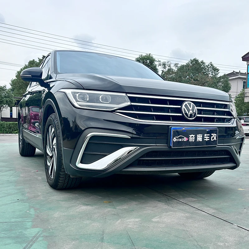 For VW Tiguan Mk2 Chrome Plated Bright Strip Front Fog Lamp 2021 2022 2023 Tiguan MK2 Chrome Car Accessories