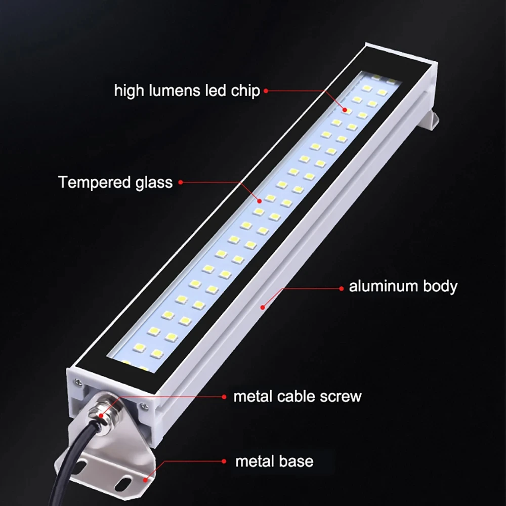 LED Industrial Lamp IP67 Waterproof Oil-proof Dust-proof Workshop CNC Industrial Lamps AC100-230V Leds Machine Work Tool Lights