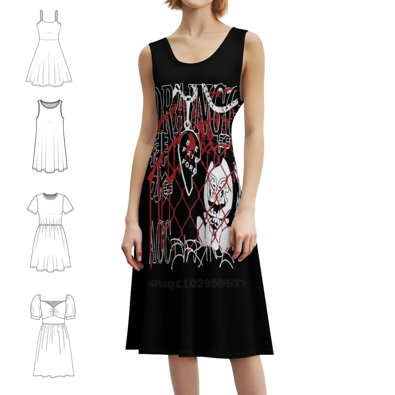 استنزاف عصابة المشارك فستان بصدر مفتوح فستان أنيق الصيف فستان الحفلات للنساء استنزاف عصابة المجموعة الموسيقية المرأة الفنية #1