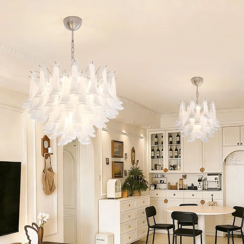 French Style Glass Pendant Lights LED Living Room Bedroom Dining Hall Office Study Kitchen Cosy Atmosphere Decor Hanging Lamps