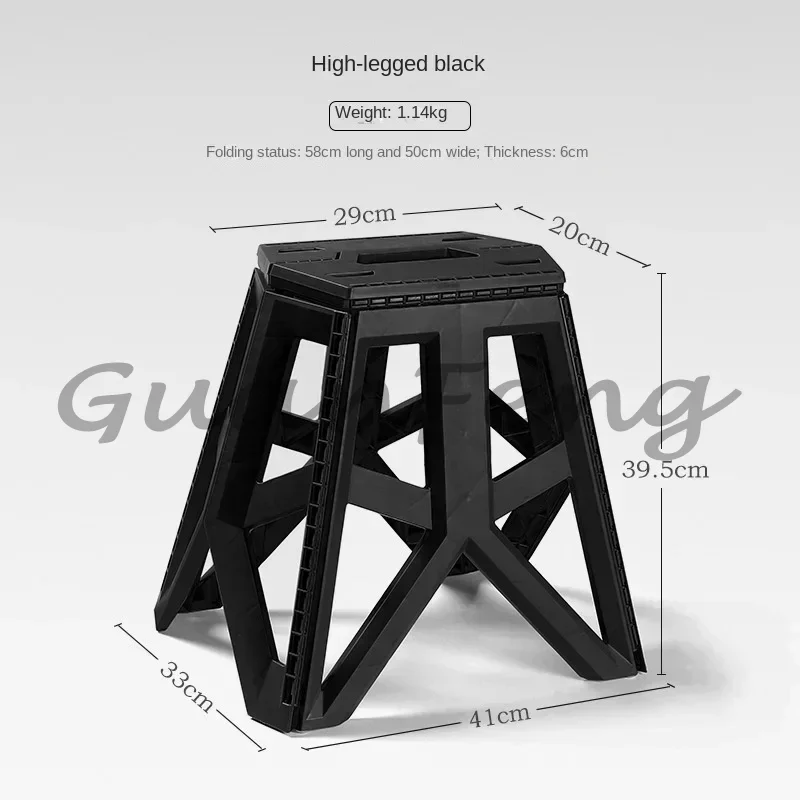 Portable Plastic Folding Camping Bench, Multifunctional Outdoor Stool for Fishing, Garden, Beach and Hiking Trip