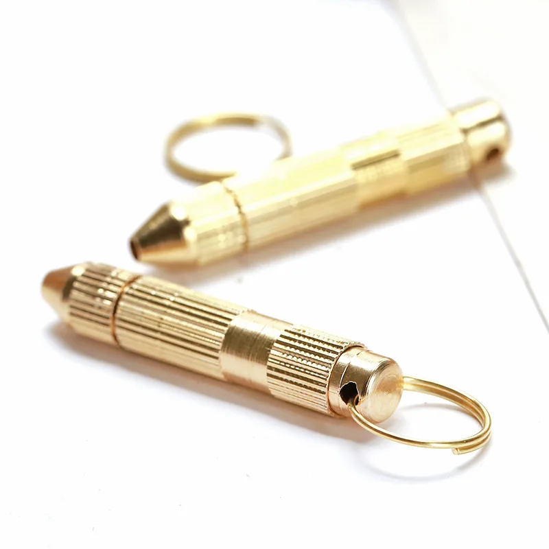 Mini Portátil Golden Ear Pick Keychain Kit, abridor, chaves de fenda, 4 em 1