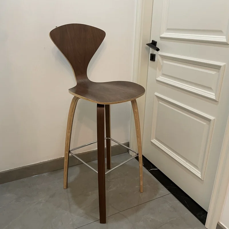 Modern Creative Barstools Sitting Height 65cm/68cm/74cm Wood High Foot Bar Stool Makeup Norman Chair Counter Height