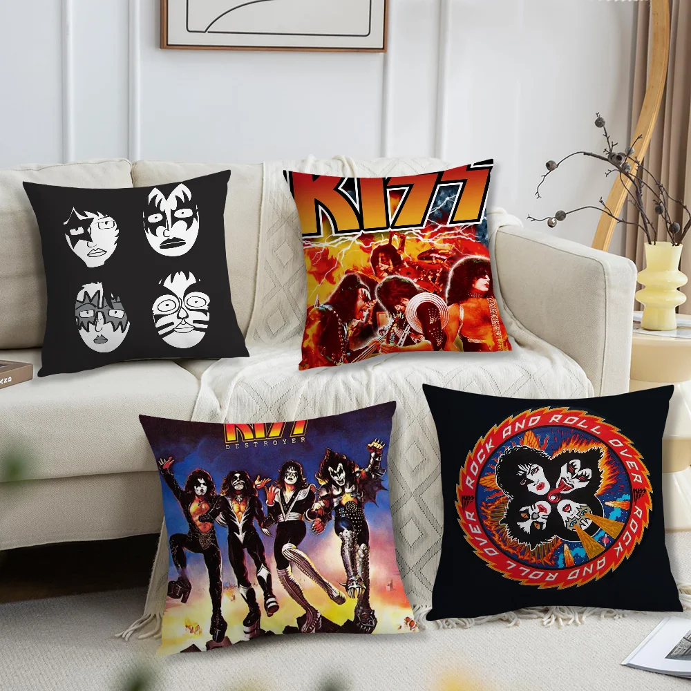 Rock Kiss Band Musik Kissenbezug Sofa Wohnzimmer Schlafzimmer Kopfteil Rückenlehne Kissen Quadratisches Kissen Nickerchen Zeit