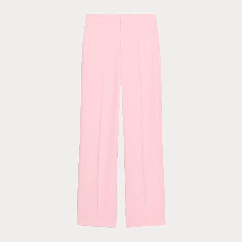 2025 봄 여름 여성 패션 깃털 트림 커프 수트 재킷 스트레이트 레그 팬츠 출퇴근 캐주얼 롱 슬리브 원버튼