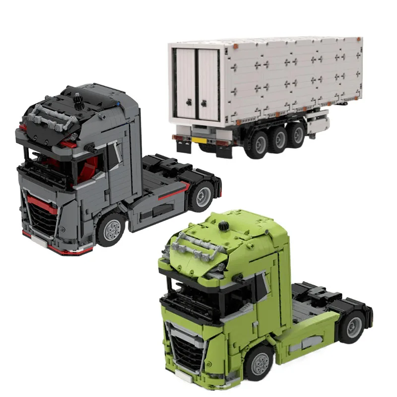 

Настроить MOC DAF XG 4x2 голова грузовика городской контейнер модель грузовика DIY творческие идеи транспортные развивающие творческие игрушки подарок