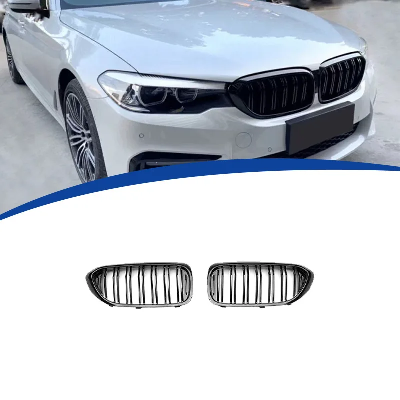

For BMW 5 Series G30 G38 (2017-2020) Double Slat Gloss Black Front Kidney Grille