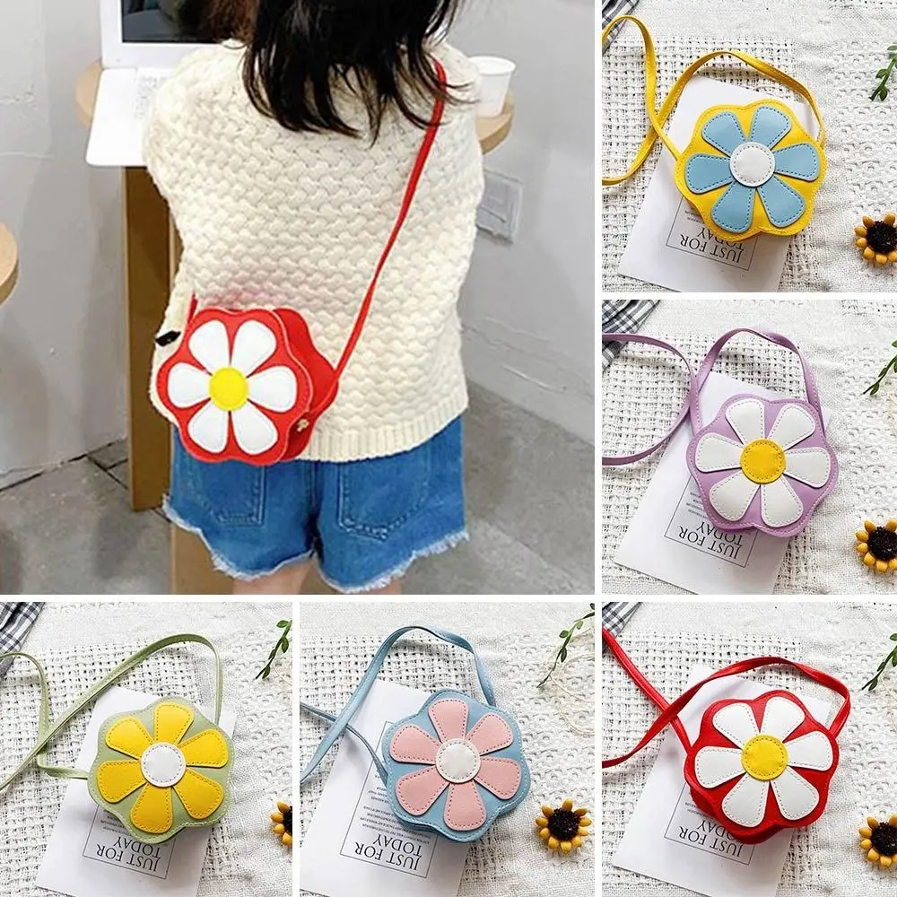 Cute Flower Girls Coin Purse Shoulder Bags Kids Mini Packet Crossbody Handbags Casual Bag Children\'s Messenger Bag