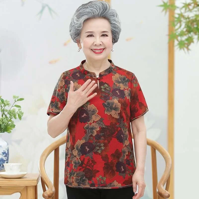 

Silk irt Summer Clothes for Old People Anny Ladies Lightweight Open Cardigan Polyester Fiber Ancient Chinese Sle Women's ...