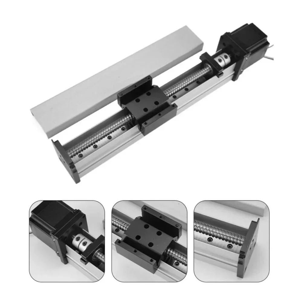 XYZ Axis Fully Enclosed Linear Rail Guide Stage Dust Cover Slide Table Linear Actuator 52mm Width Module Aluminum Sliding Table