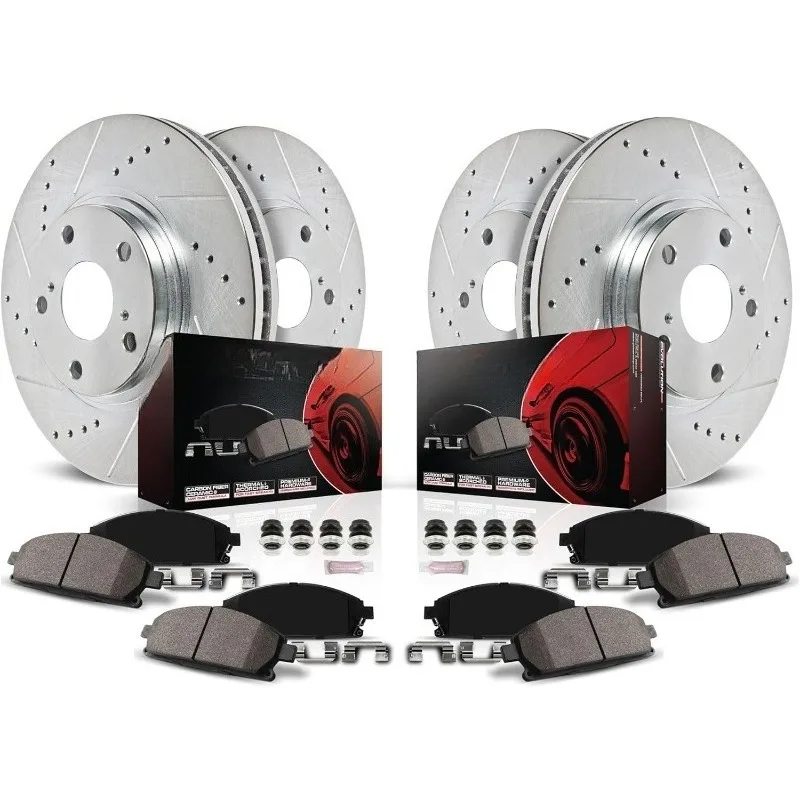 

K200 Передние и задние керамические тормозные колодки Z23 Evolution с комплектом просверленных и прорезями тормозных роторов для Fus 2006-2012 гг.