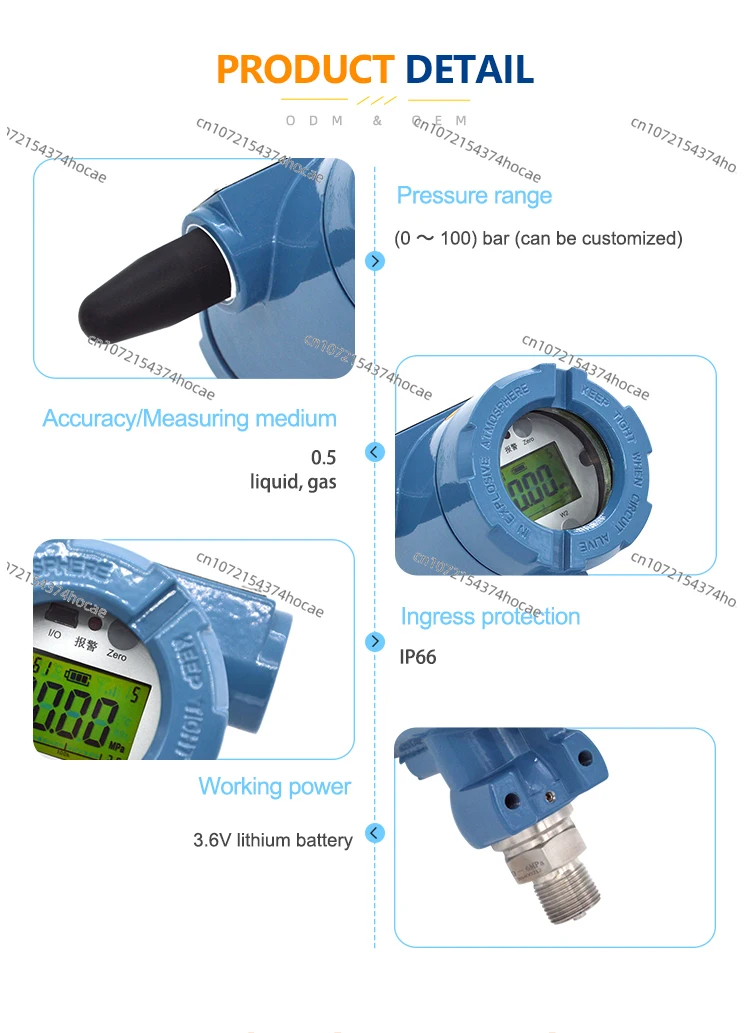

LCD display WiFi 4g pressure sensor, wireless digital pressure transmitter