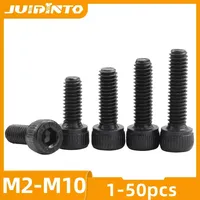 JUIDINTO 1-50pcs Hex Socket Head Cap Screw 12.9 Carbon steel Allen Screw M2 M2.5 M3 M4 M5 M6 M8 M10 Hex Cap Screw Bolt for MTB