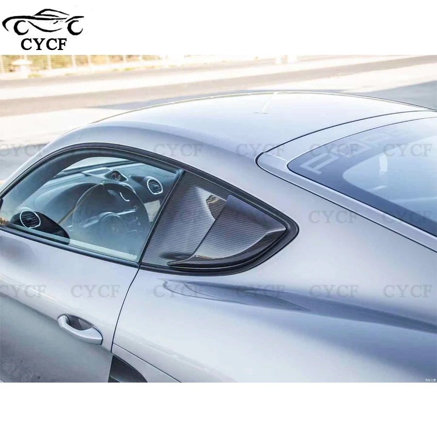 

For Porsche 718 981 982 Cabon fiber Car Styling Rear Window Louvers Car Rear Window Blinds Side Tuyere Louvers Vent