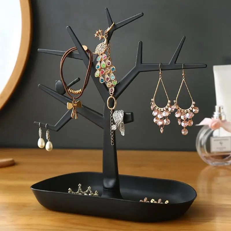 Jewelry Organizer Stand Birds Tree Shaped Stud Earring Display Rack Earring Necklace Holder Storage Organizer For Jewerly