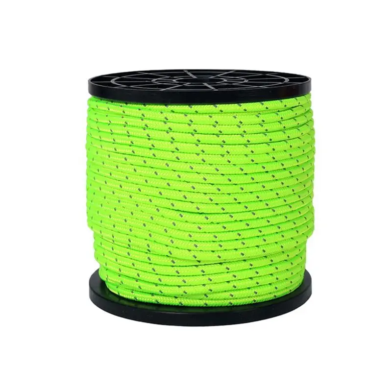 

【BIG-SALE】Outdoor Tent Rope Roll Reflective Rope Tent Windproof Rope Fixed Rope Bold Reinforcement,Green